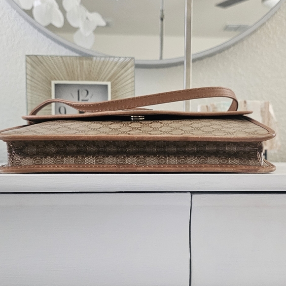 GUC Celine Brown Triomphe Macadam Crossbody w/ COA - Picture 7 of 14